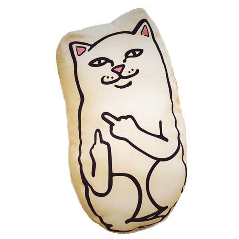 ins网红贱猫中指猫小抱枕毛绒玩具女生汽车床上毛绒布艺类玩具