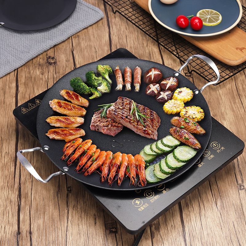 煎蛋神器平底牛排煎锅家用电磁炉燃气灶烧烤烤箱煎锅