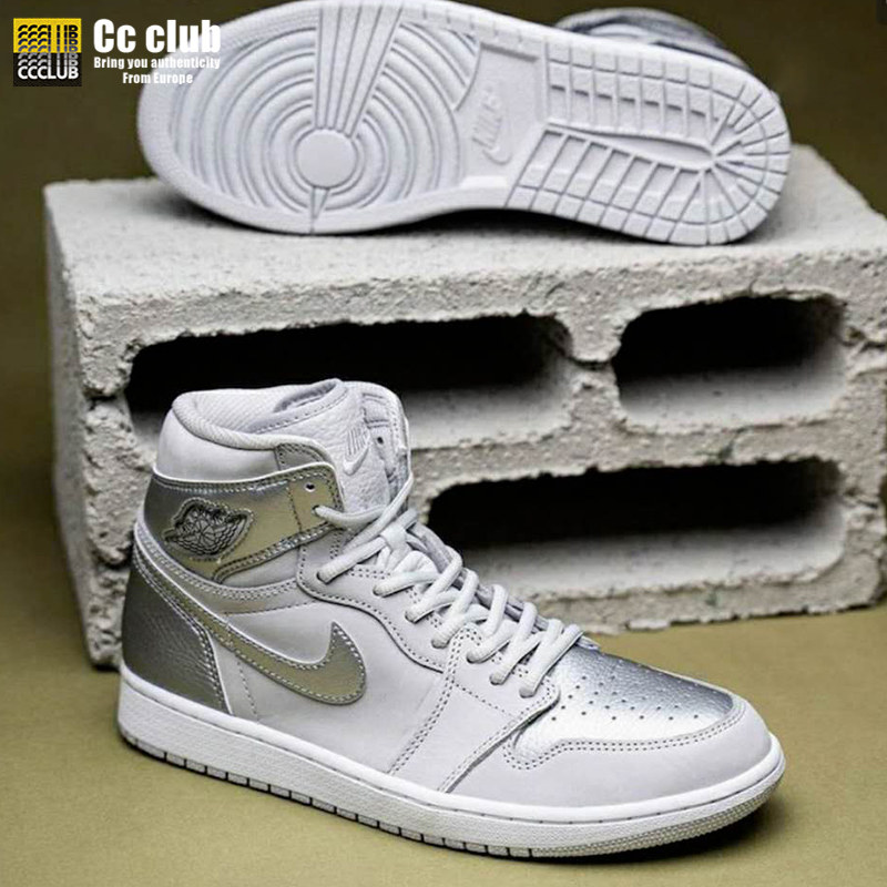 ccclubairjordan1aj1灰银日本限定复刻高帮篮球鞋dc1788029