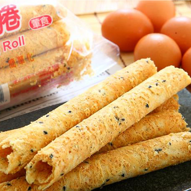 蛋卷台湾风味特产零食福义手工芝麻500g鸡蛋蛋卷饼干