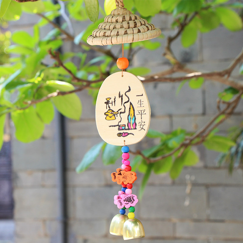 寺庙许愿祈福木牌草帽丽江东巴风铃酒吧挂饰风铃及配件