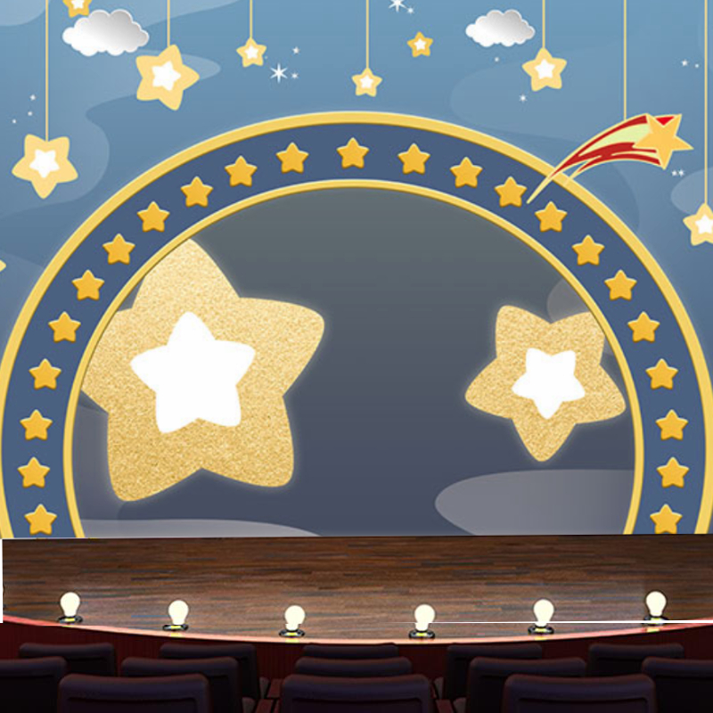 3d演讲舞蹈儿童墙纸装饰口才幼儿园墙布背景墙无纺布墙纸