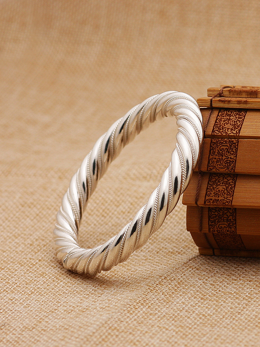 手镯s999纯银手工多股定制复古男女扭丝绞丝手镯