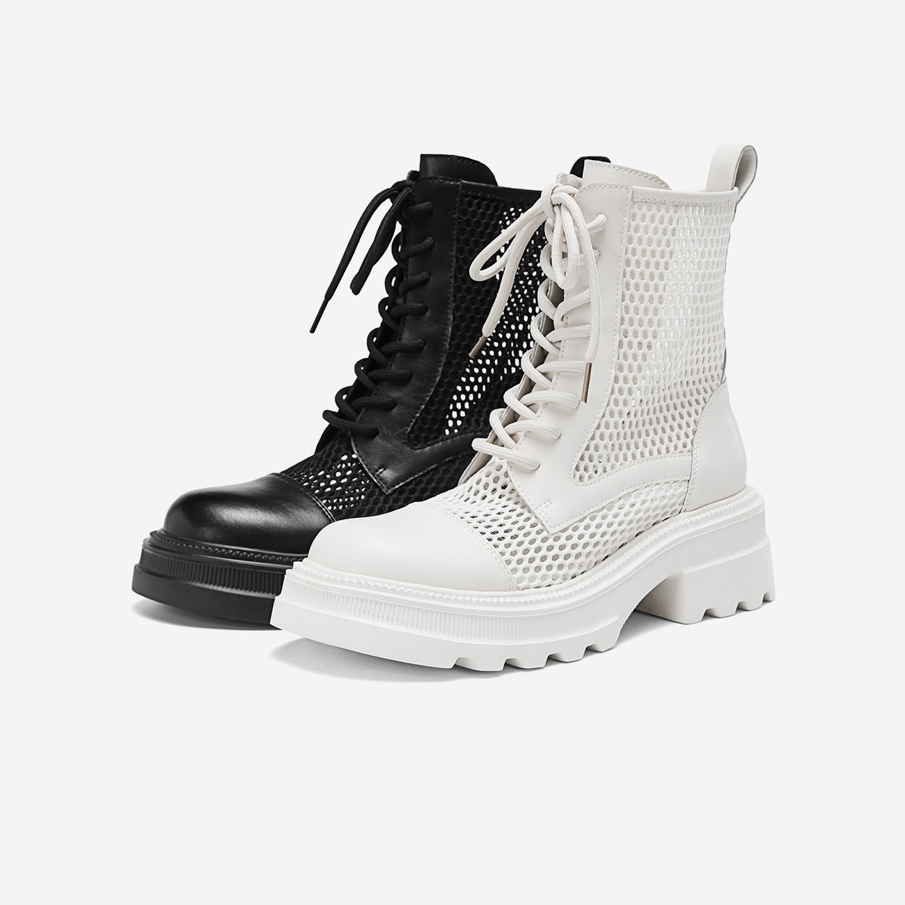 正品 新潮流春季奥康女鞋春夏新款时尚潮流马丁靴镂空透气设计女