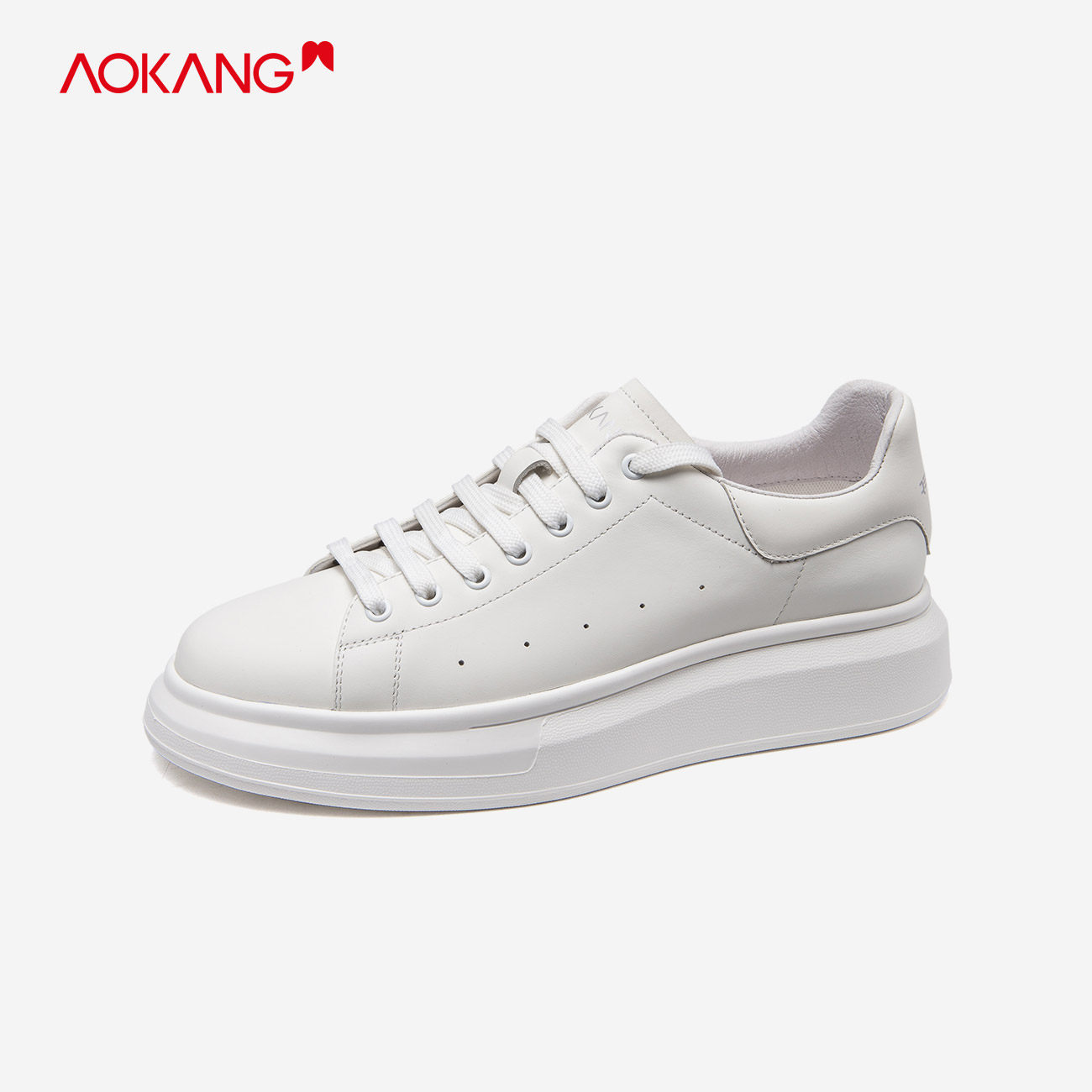 云朵系列奥康男鞋韩版百搭真皮小白鞋男潮潮流休闲板鞋