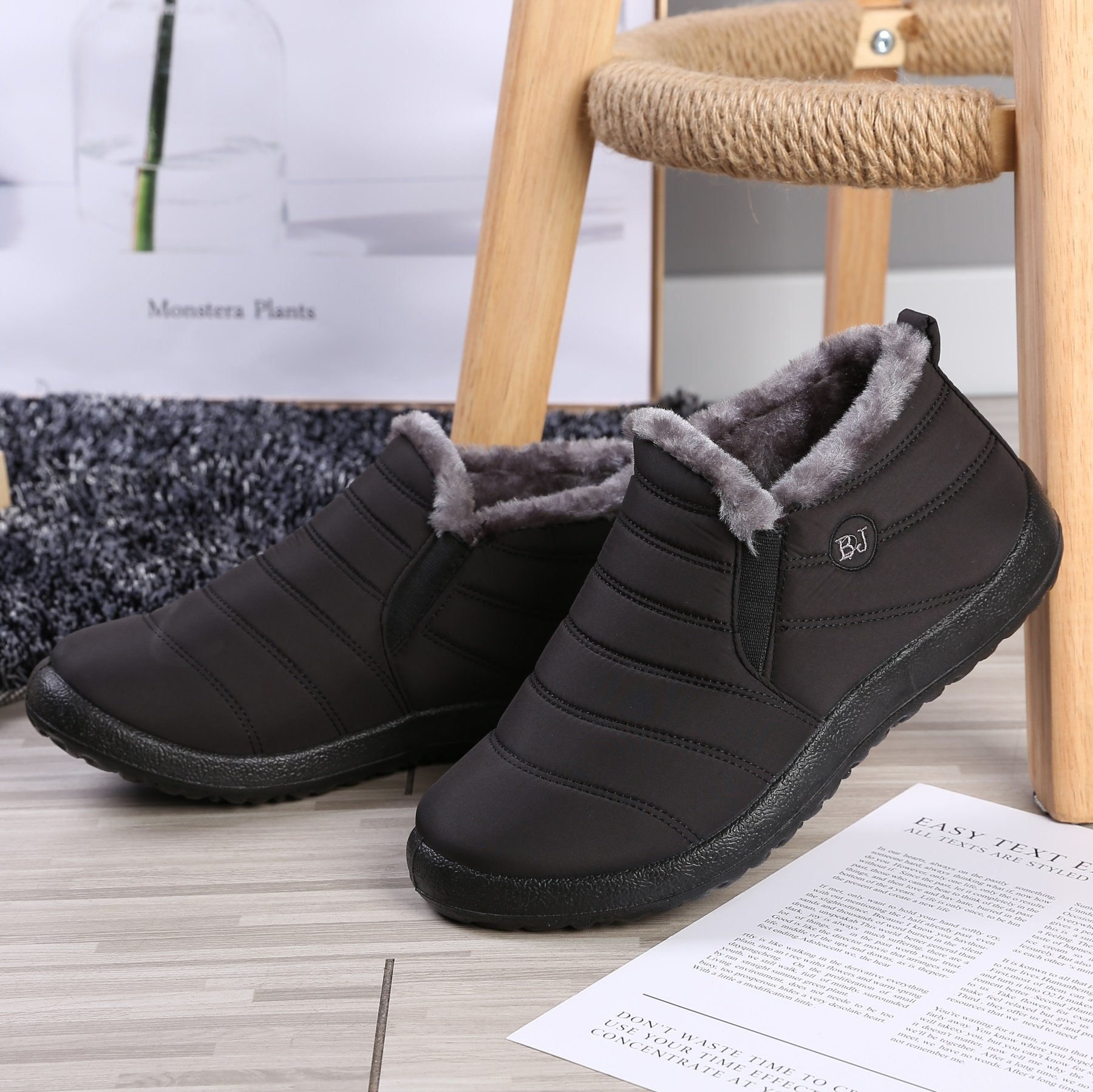 新款雪地靴男冬季短筒加绒加厚男士棉鞋保暖时装靴