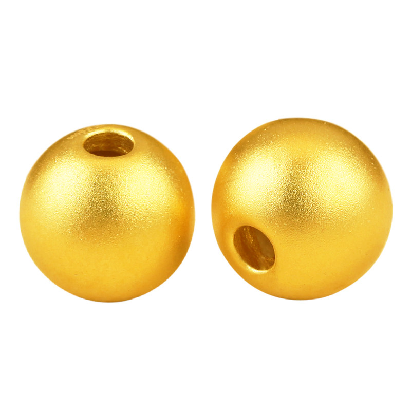 3d硬黄金足金999转运珠男女款哑光磨砂小金珠黄金隔珠配珠饰品