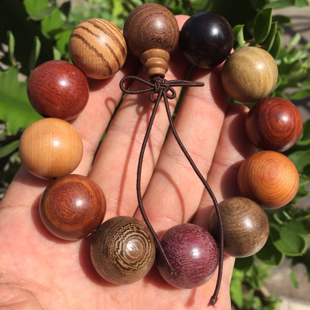 文玩念珠木珠多宝串多宝珠手串花梨檀木手链摆件