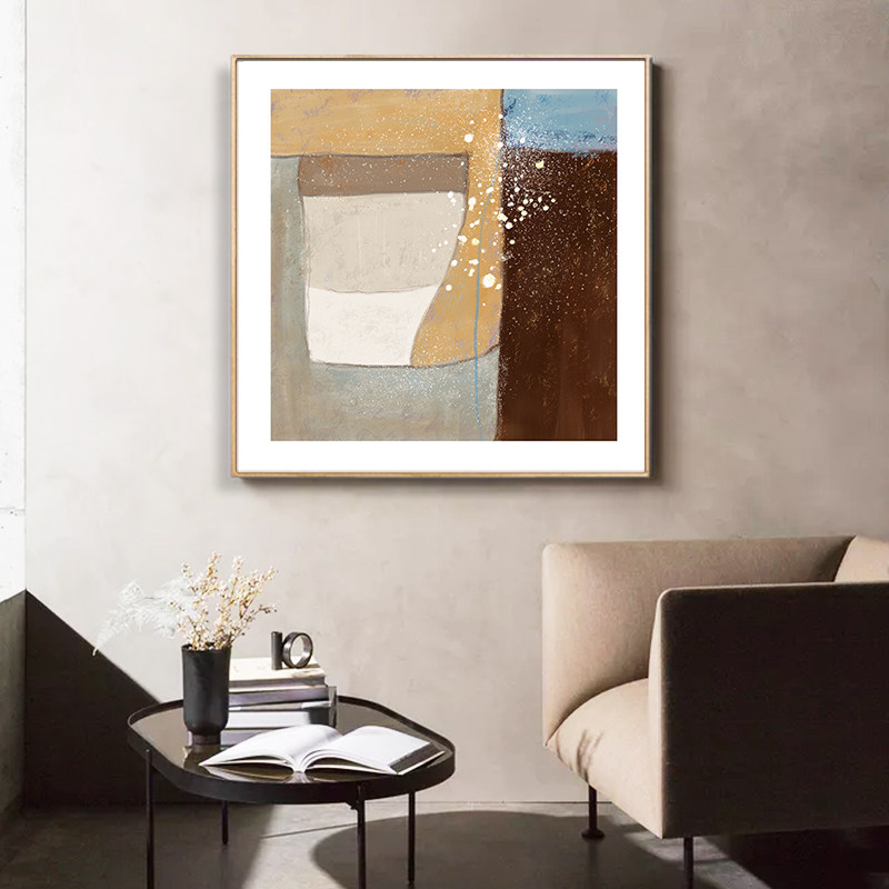 盈浩现代客厅装饰画玄关过道走廊挂画抽象正方形餐厅壁画简约风格