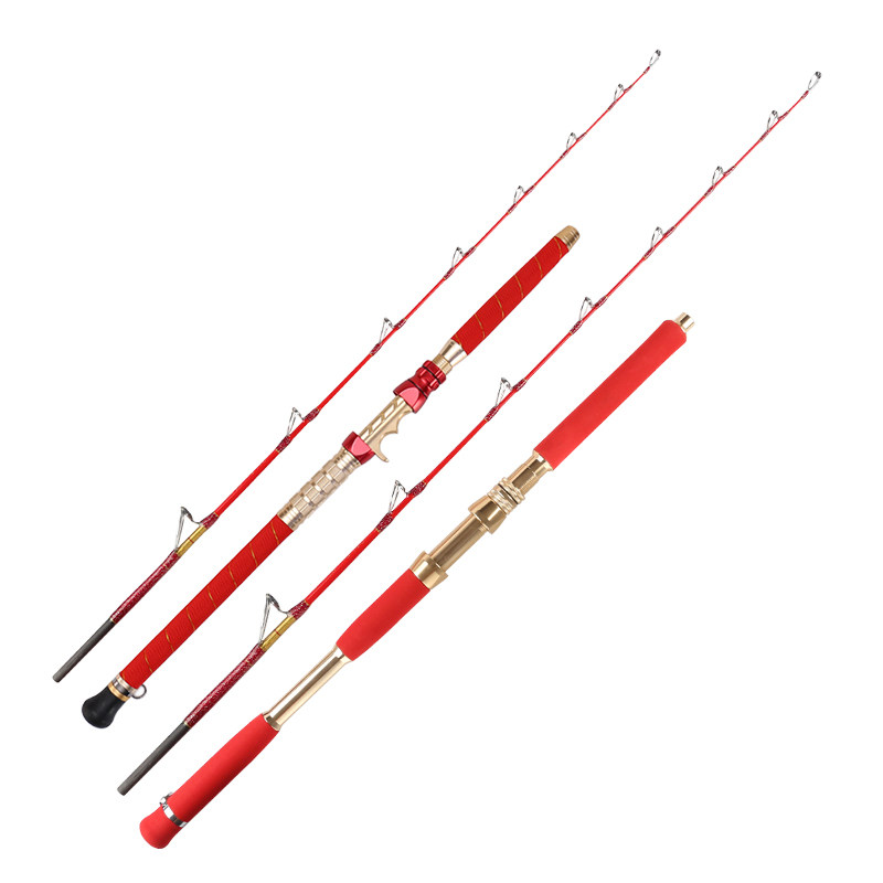 船钓竿深海超硬近海小船竿树脂实心铁板一节半放流钓底拖钓电绞杆