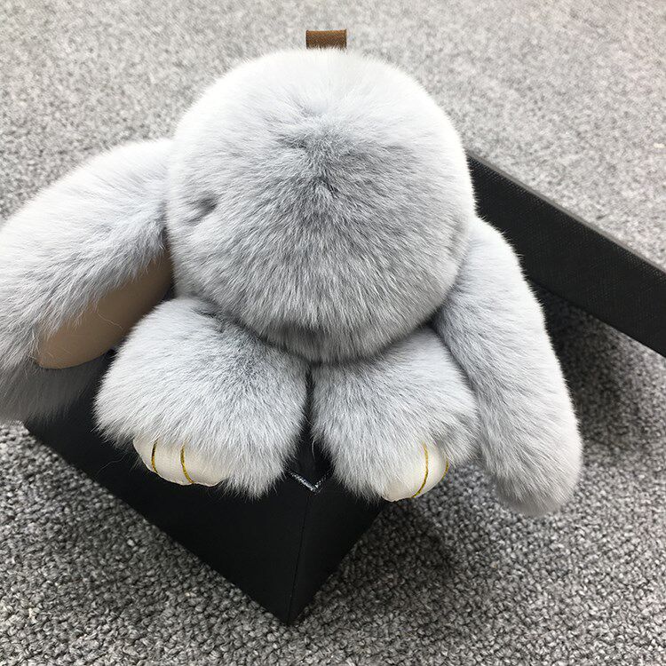 军敏世家水貂毛龙猫包包挂件真毛汽车手机钥匙扣皮草挂饰毛绒挂坠