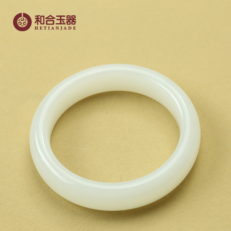 羊脂玉手手镯和合玉器宽版扁条山和田宽条白玉玉镯手饰