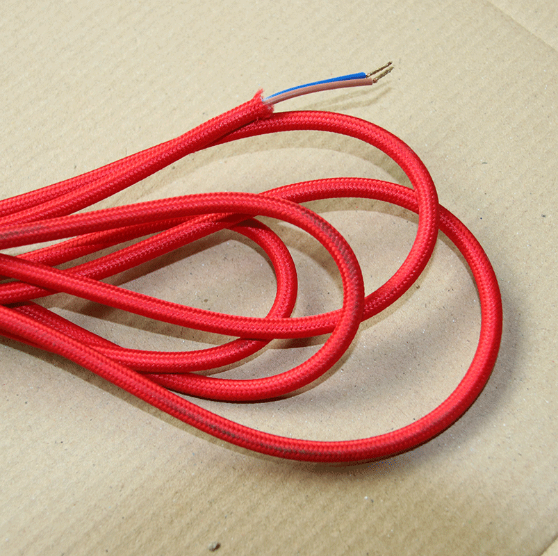 diy复古彩色白黑红绿蓝色编织电线圆线吊灯单芯线