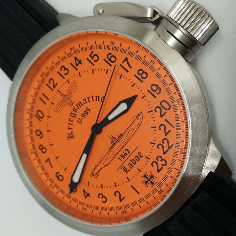 大表盘手动机械24小时300米防水游泳潜水男表俄罗斯火箭U995潜艇