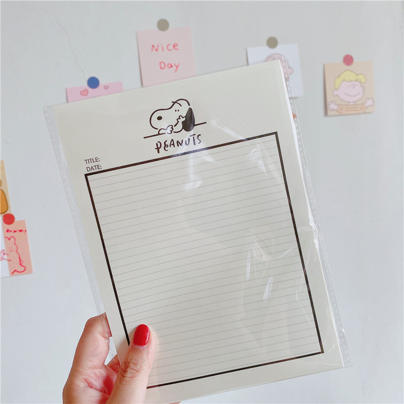 信纸insa5黑白冷淡史努比学习手账便签纸条便签本