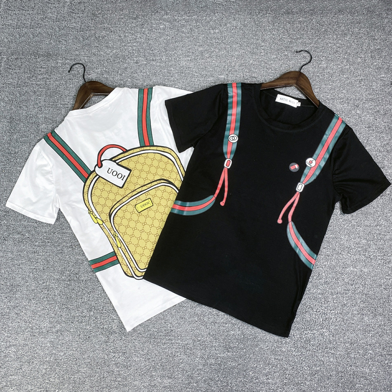 快手网红同款背包短袖男潮学生情侣书包半袖衣服社会精神小伙t恤