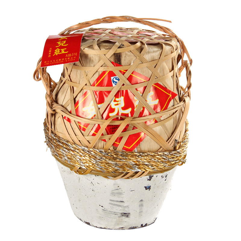 绍兴女儿红10斤糯米加饭酒 竹编串络坛装三年陈酿糯米酒 花雕