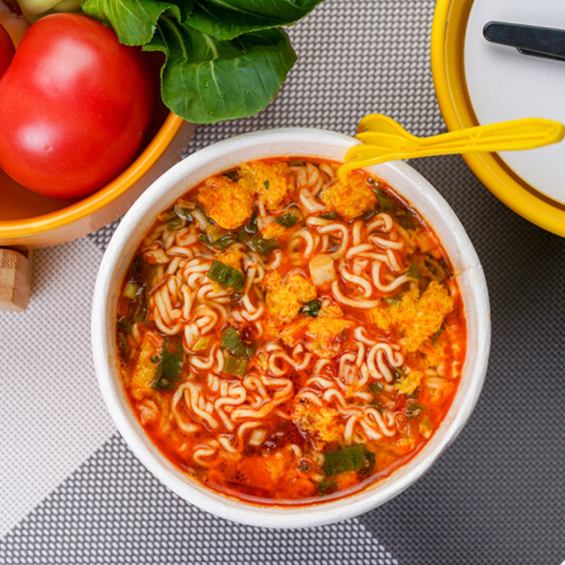 统一茄皇新疆番茄鸡蛋面120g*12桶装蛋花方便面整箱泡面拉面速食 - 朗