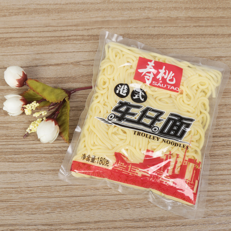 寿桃牌港式车仔面 不含酱包 整箱30包非油炸速食干拌面方便