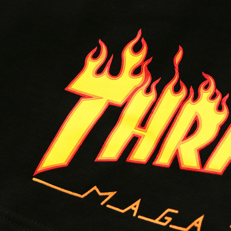 现货潮玩艺thrasherflamesweatshorts火焰logo印花休闲短裤