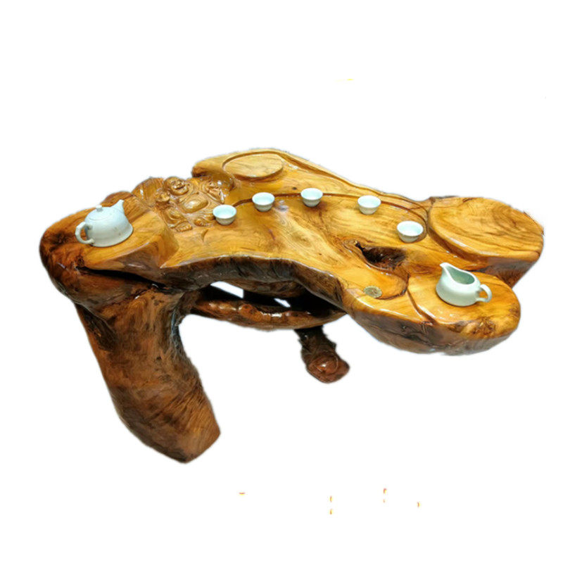 根雕茶几金丝楠木原木整体树根茶桌雕刻茶海根雕茶几