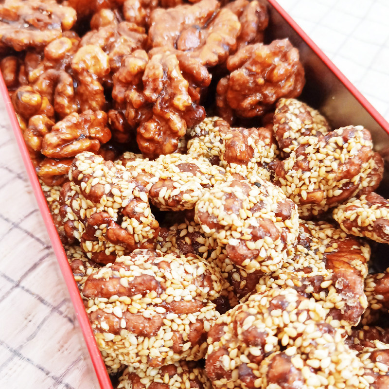 2020新货琥珀芝麻核桃仁核桃250克500g罐装袋装核桃仁