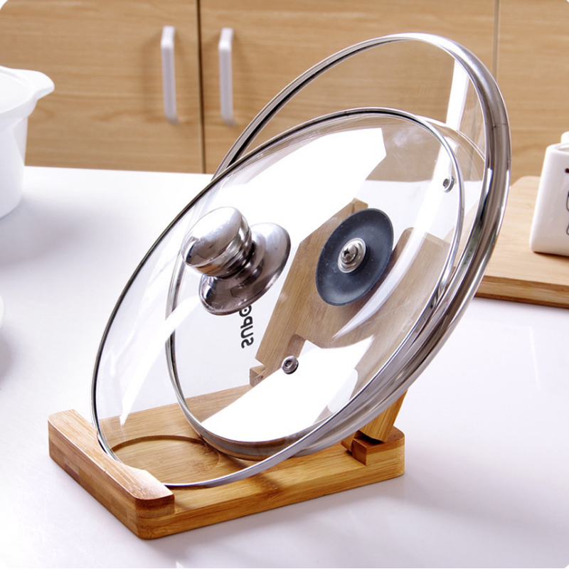 锅盖日式小清新木制实木创意厨房用品多功能木质支架锅盖架