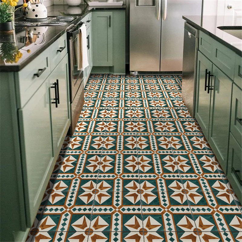 美式复古全瓷花砖200x200卫生间厨房防滑瓷砖阳台花片