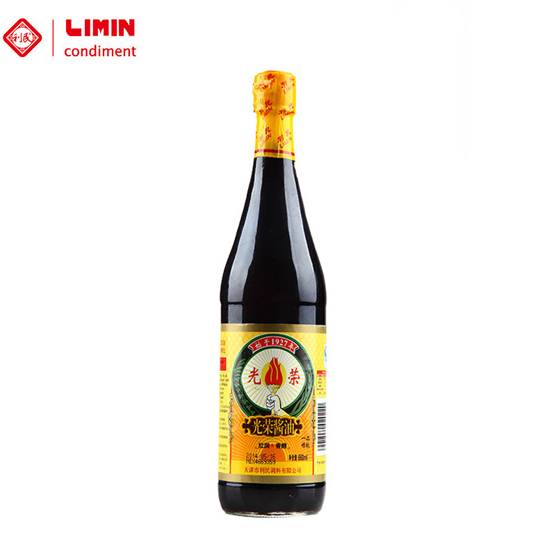 酱油利民光荣红润香醇660ml大豆黄豆调味酱油