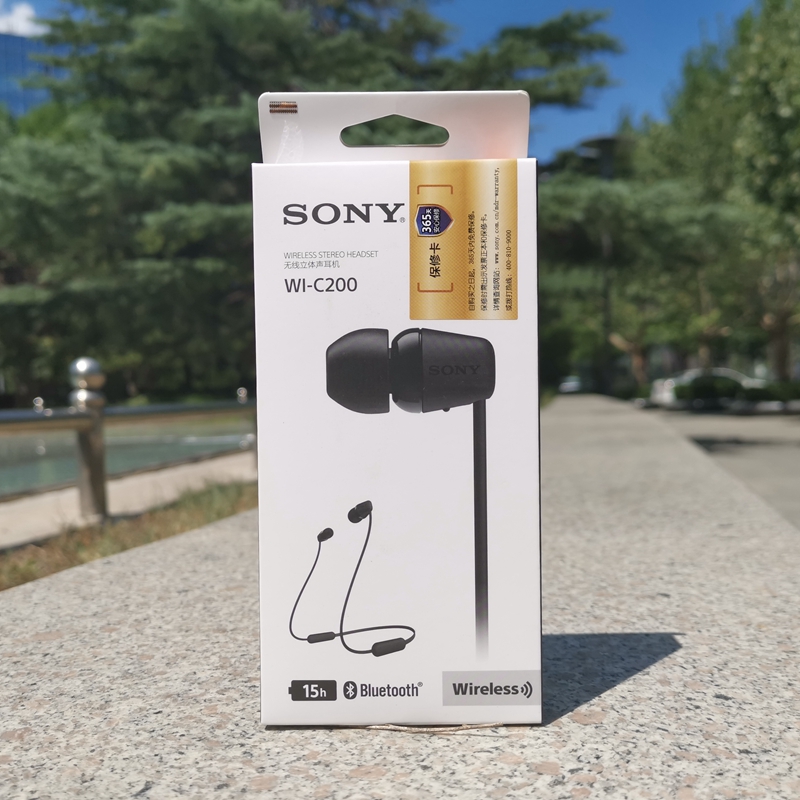 sony索尼wi-c200无线立体声蓝牙耳机手机通话颈挂入耳