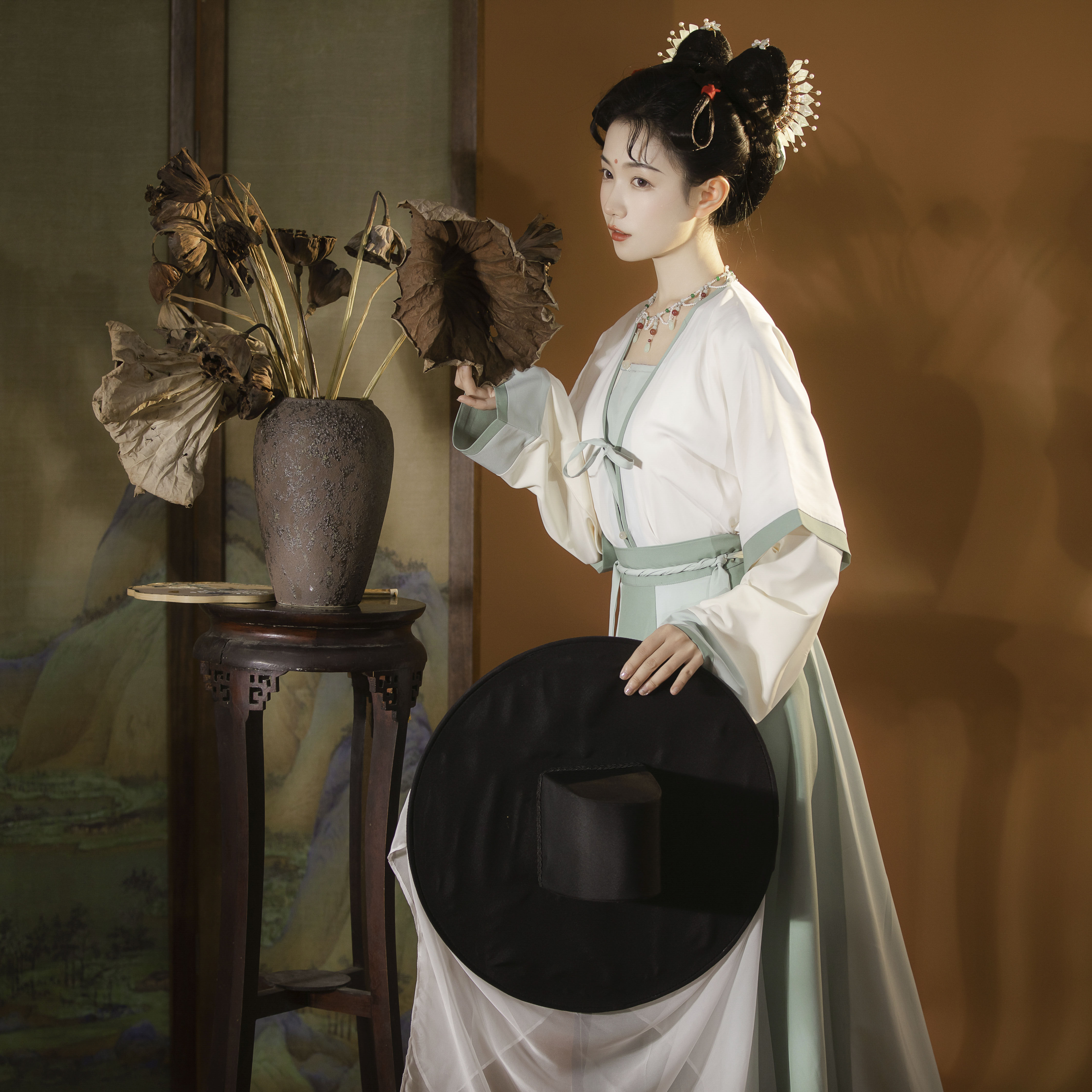 十二新款襟衫大襟圆领摆破半臂如故唐制唐汉服民族服装