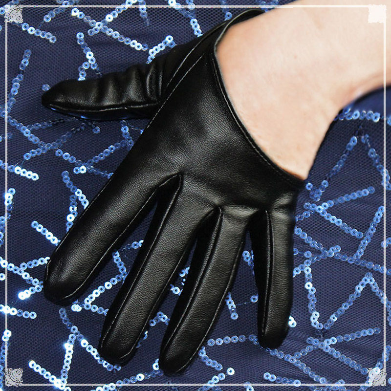 原宿lo短款手套哥特朋克半掌pu黑色lolita手套