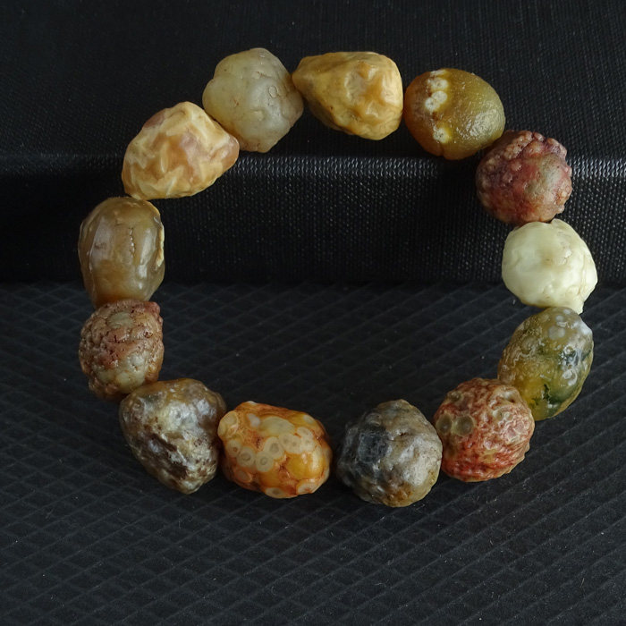 千蕊天然阿拉善筋脉玛瑙手链籽玛瑙原石手串彩玛瑙戈壁男女实物