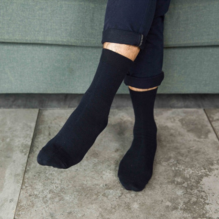 10双装黑色长袜袜子袜子男男士中筒筒袜纯棉防臭中筒袜