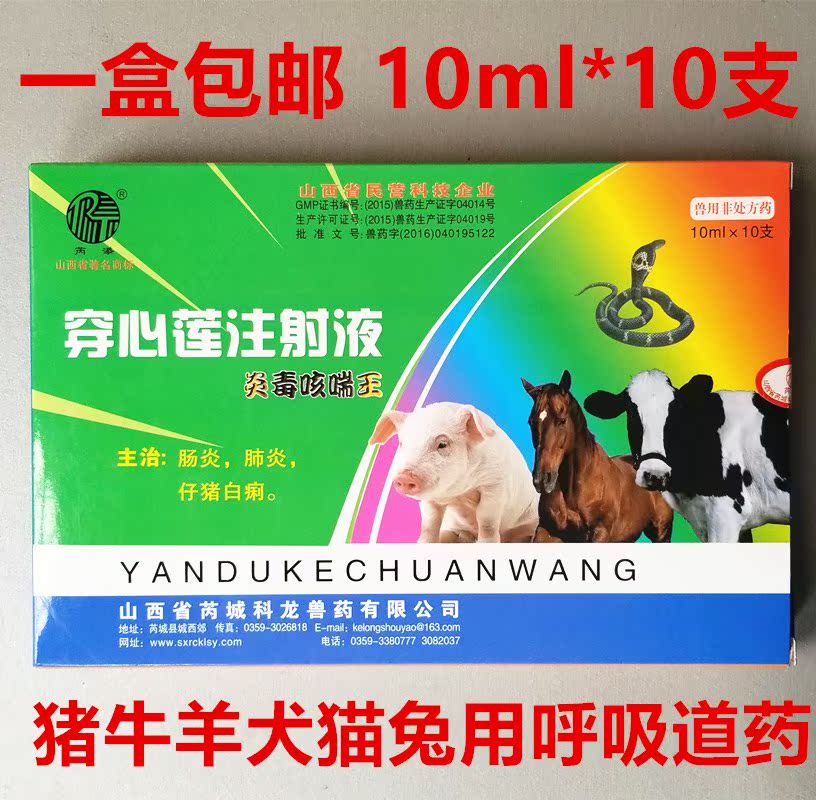 兽药兽用穿心莲注射液 猪牛羊有犬猫肺炎肠炎腹泻痢疾