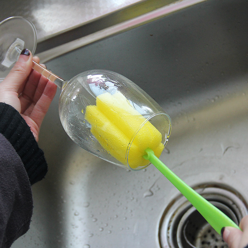 买三免一 家居杯刷海绵长柄玻璃杯刷子瓶刷洗杯子洗奶瓶刷子