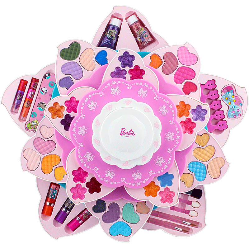 芭比儿童化妆品公主彩妆仿真梳妆台女童过家家玩具过家家玩具