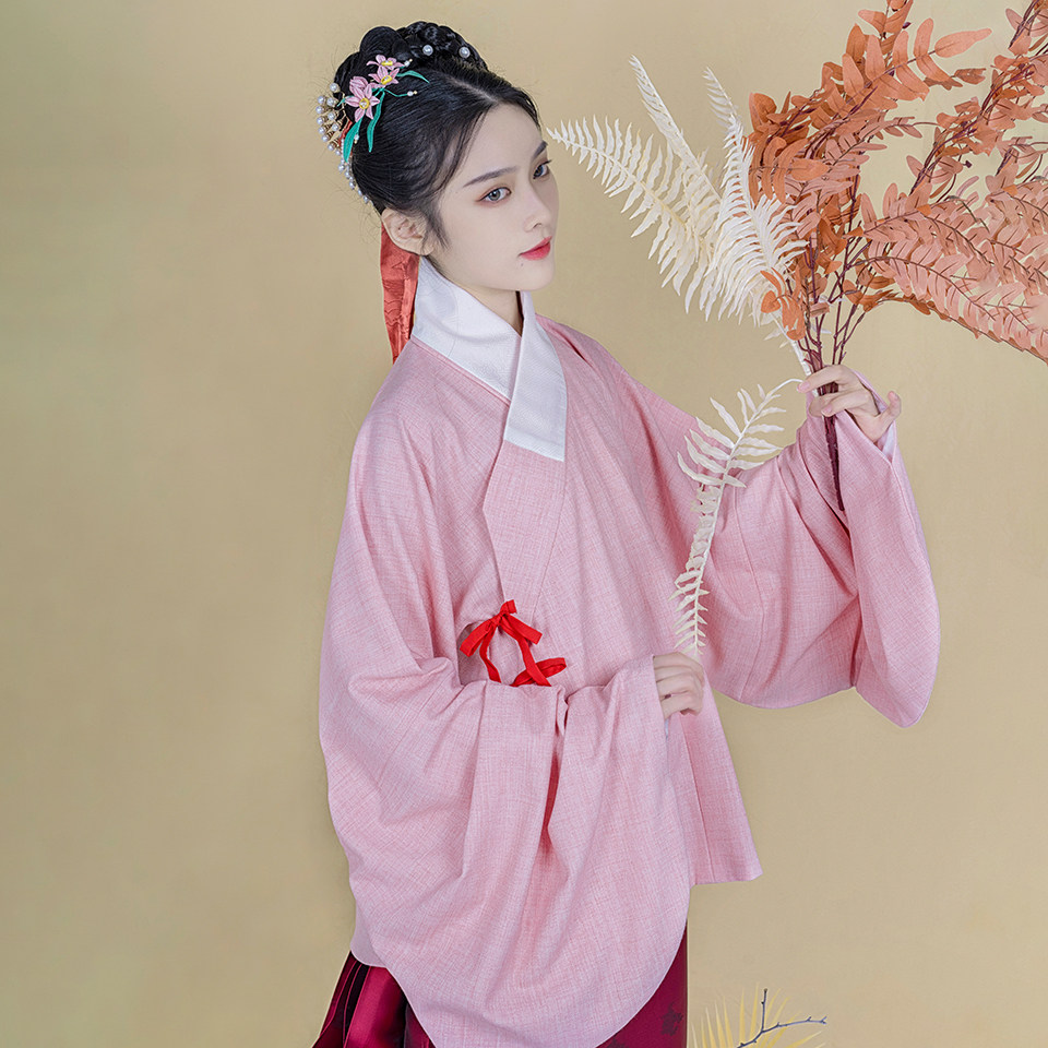 明制汉服女交领短袄琵琶知秋松塔汉服汉服