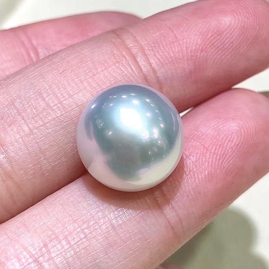 天爱天然圆形海水珍珠大溪地澳白南洋金珠日本akoya裸珠配件定制