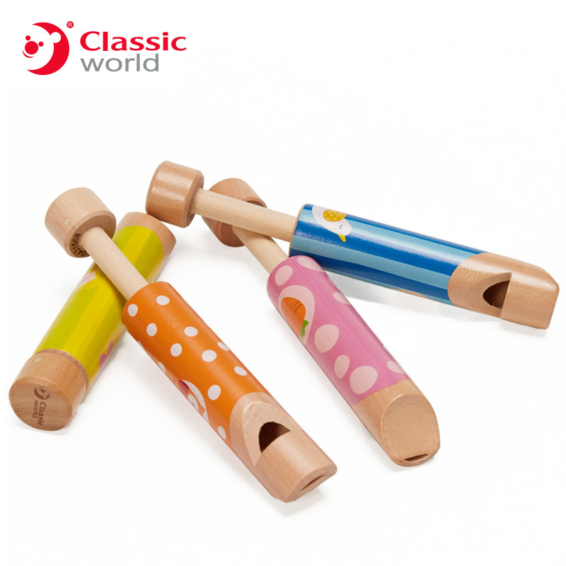 可来赛木制手拉变音笛子吹奏哨子儿童口哨乐器玩具初学音乐哨笛琴