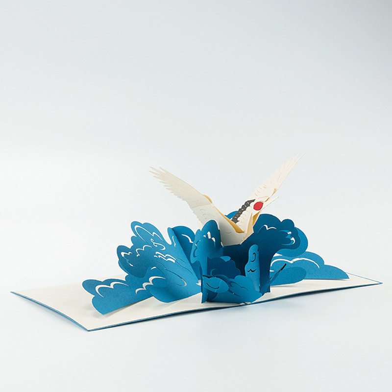 日本waopop3d折纸立体创意造型贺卡富士山贺卡