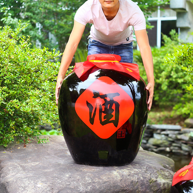 景德镇陶瓷大酒缸酿酒100斤包邮200斤带密封盖窖藏存酒家用酒壶