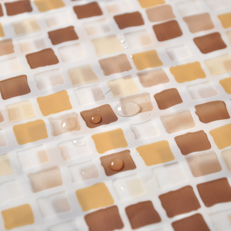 包邮马赛克浴帘防水加厚沐浴帘浴室门帘 卫生间挂帘隔断遮挡帘子