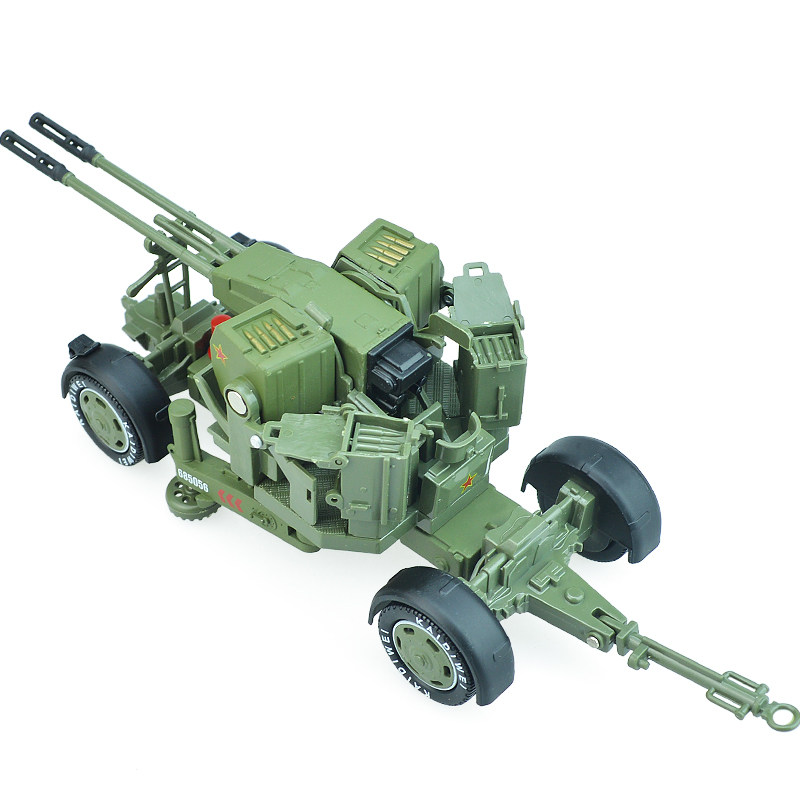 模型凯迪威合金高射炮双管连射机关炮儿童军事玩具坦克