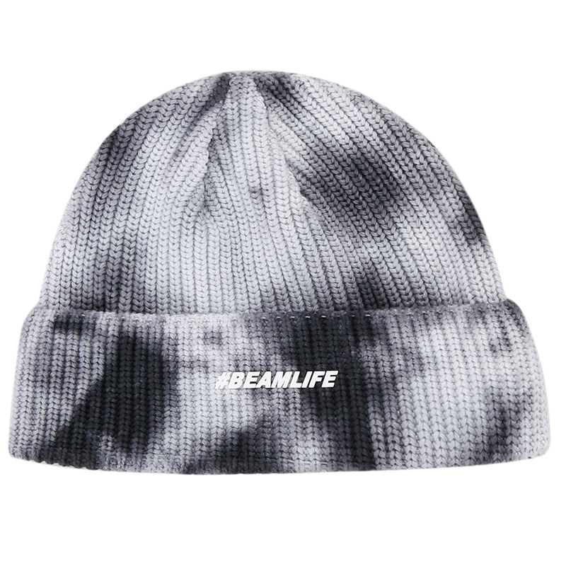 beamlife20a原创设计字母嘻哈针织美式帽子扎染毛线帽子