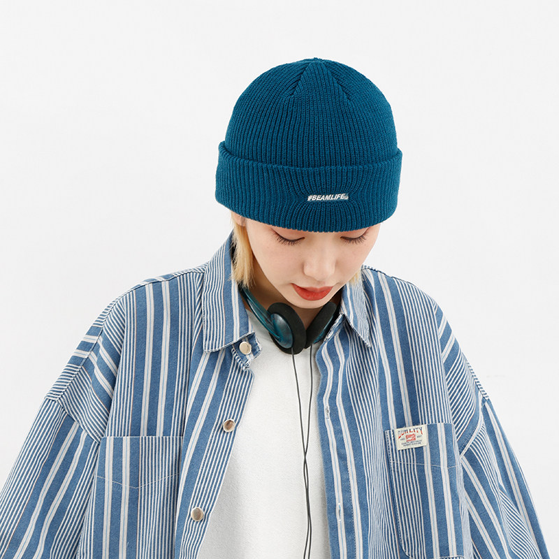beamlife20a原创设计笑脸毛线帽女嘻哈街头孔雀针织帽子