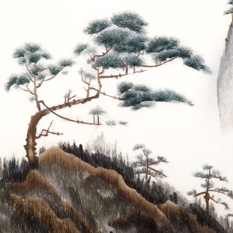 挂画苏绣成品山水精品刺绣客厅书房玄关装饰苏绣