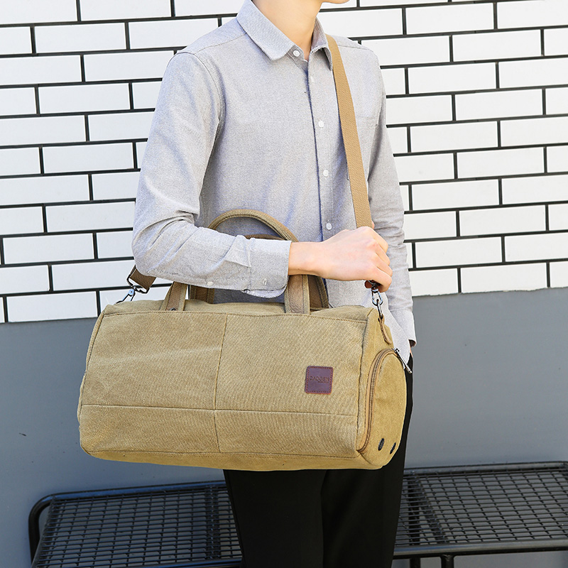 帆布旅行包男手提行李包出差健身包短途旅游包大容量行李袋登机包