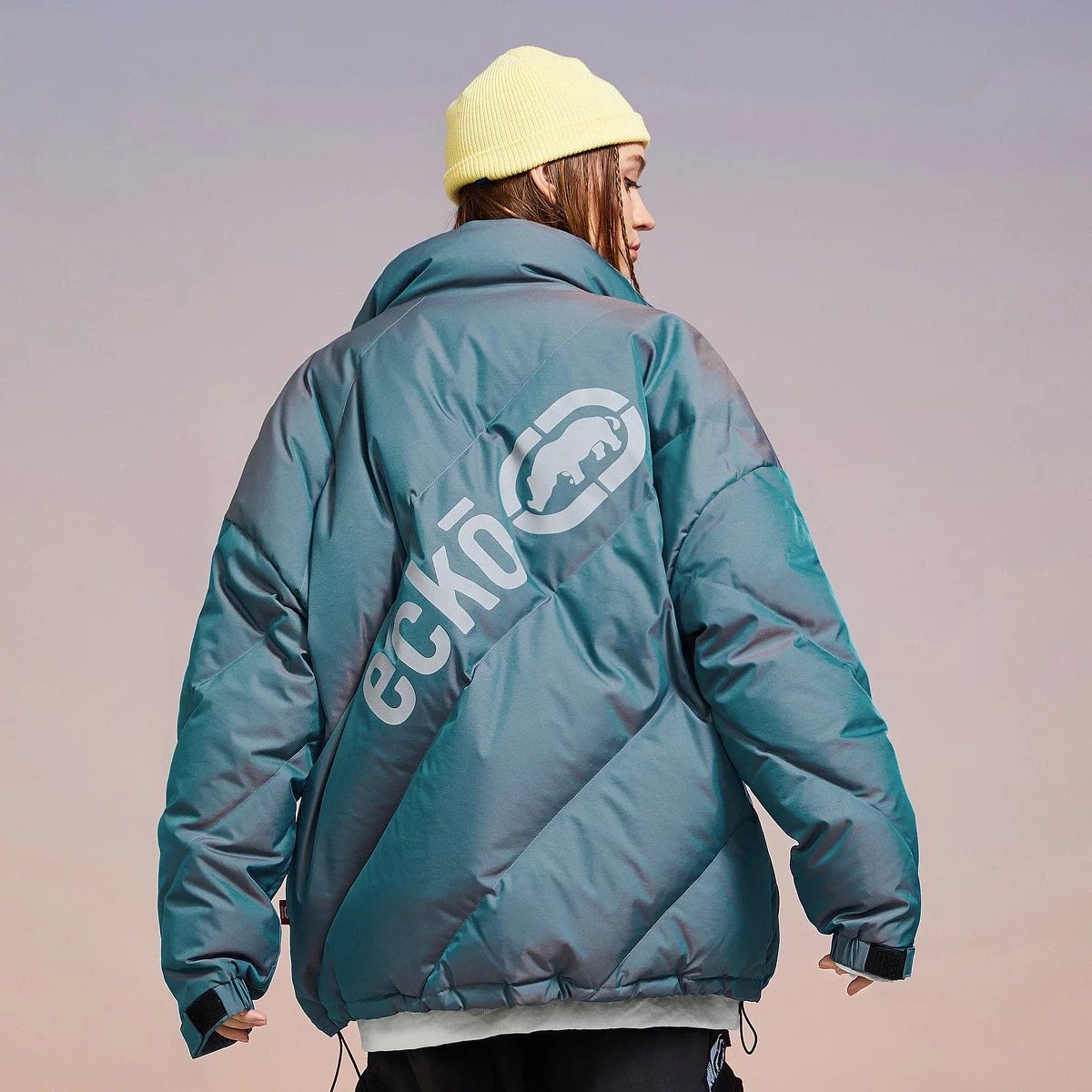 ecko女同男女羽绒服情侣鸭绒白鸭绒犀牛三合一防螨羽绒服