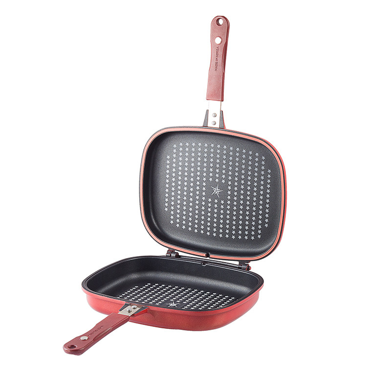 happycall韩国进口烧烤棱双面煎锅平底锅牛排煎锅不粘锅煎鱼神器